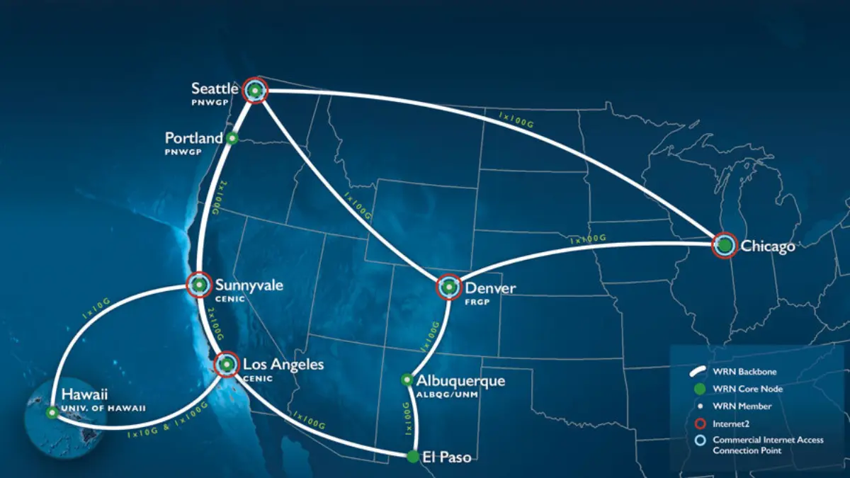 Map of the Western Regional Network