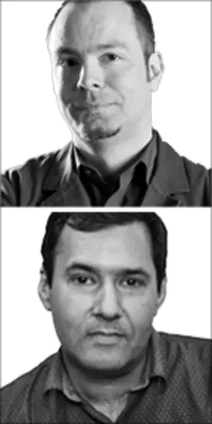 Astronomers Ryan Wyatt and Mark SubbaRao